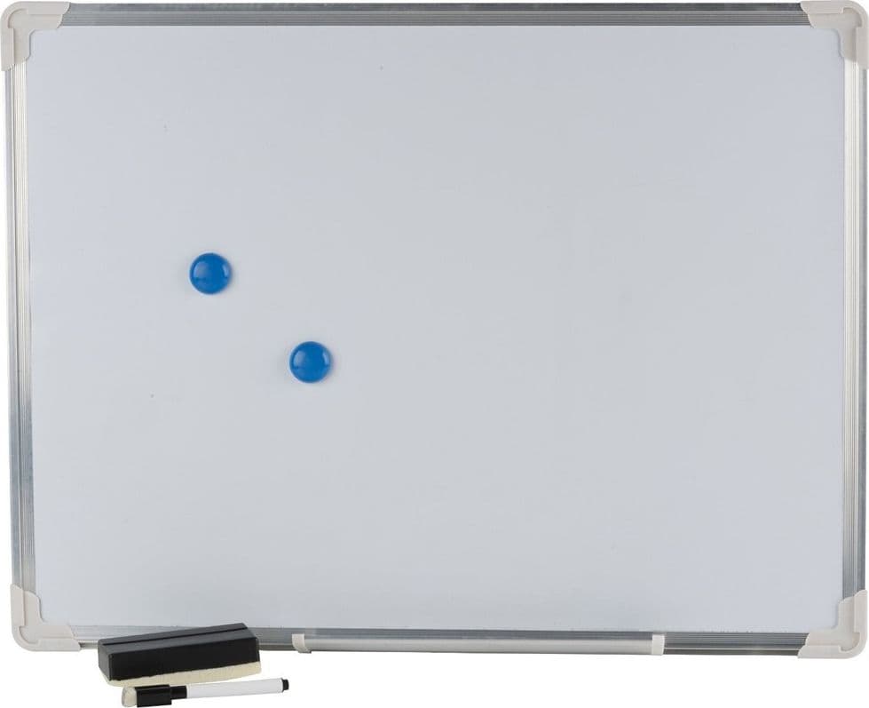 LAVAGNA MAGNETICA XL STRUTTURA ALLUMINIO FONDO BIANCO LACCATO 45 X 60 CM BACHECA - 2