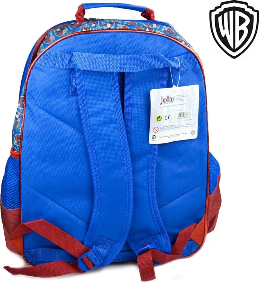 ZAINO SUPERMAN 4 CERNIERE STAMPA PLASTIFICATA SCUOLA BAMBINI ELEMENTARI 41CM - 2