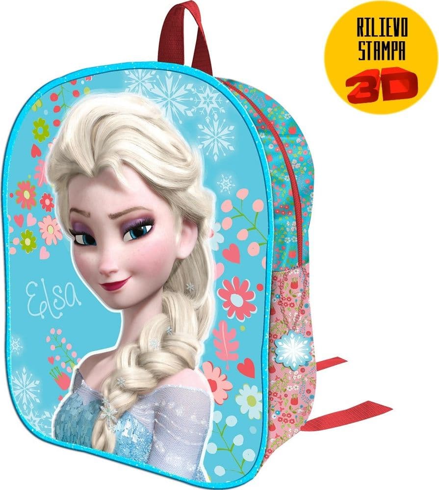 ZAINO ZAINETTO FROZEN ELSA CON RILIEVO 3D DISNEY BAMBINE SCUOLA ASILO ELEMENTARI - 2