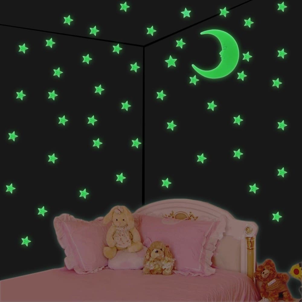 STELLE STELLA GLOW FLUORESCENTI DECORAZIONE ARREDO STANZE BRILLANO AL BUIO - 2