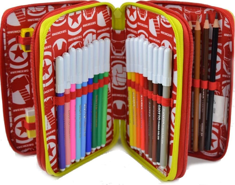 ASTUCCIO COMPLETO 3 ZIP AVENGERS MARVEL 3 SCOMPARTI ELEMENTARI MEDIE MULTICOLORE - 2