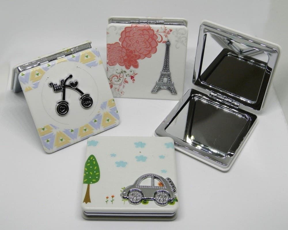 SPECCHIETTO SPECCHIO DA BORSA BORSETTE PER DONNA MAKE UP RICHIUDIBILE IDEA REGALO - 7