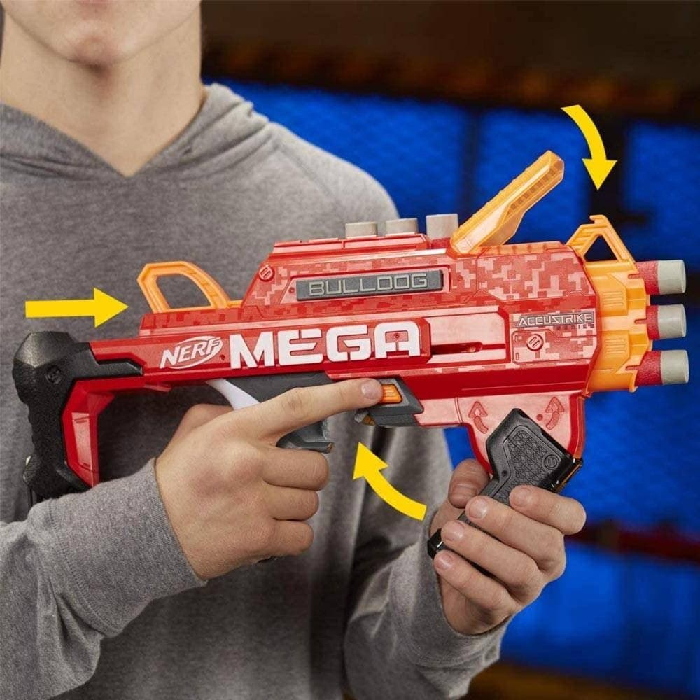 FUCILE GIOCATTOLO BAMBINI N-STRIKE MEGA BULLDOG CON 3 MUNIZIONI ACCUSTRIKE - 2