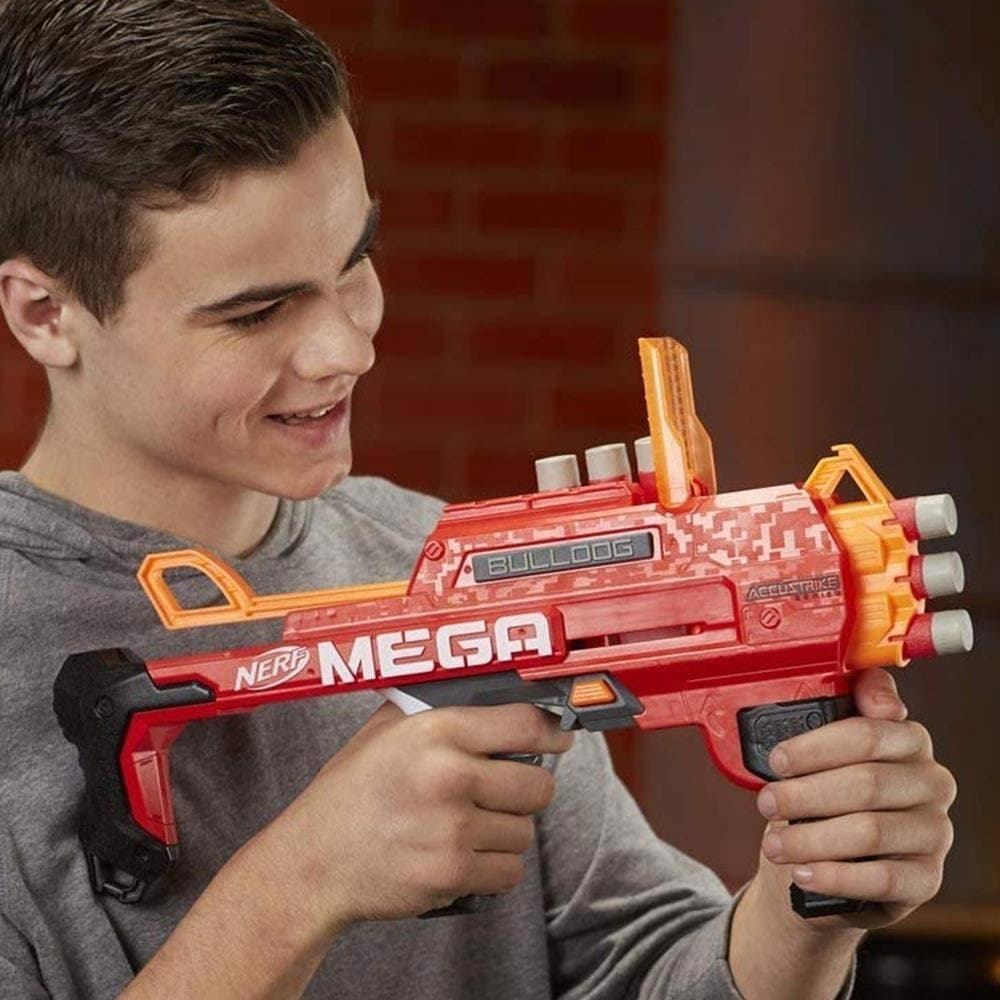 FUCILE GIOCATTOLO BAMBINI N-STRIKE MEGA BULLDOG CON 3 MUNIZIONI ACCUSTRIKE - 4
