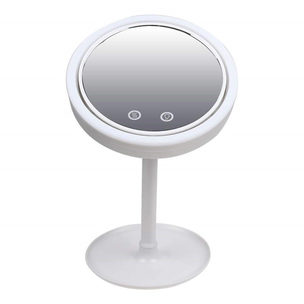 SPECCHIO TRUCCO A LED ILLUMINATO + VENTOLA ASCIUGA TRUCCO 2 SPECCHI 1X 5X - 3