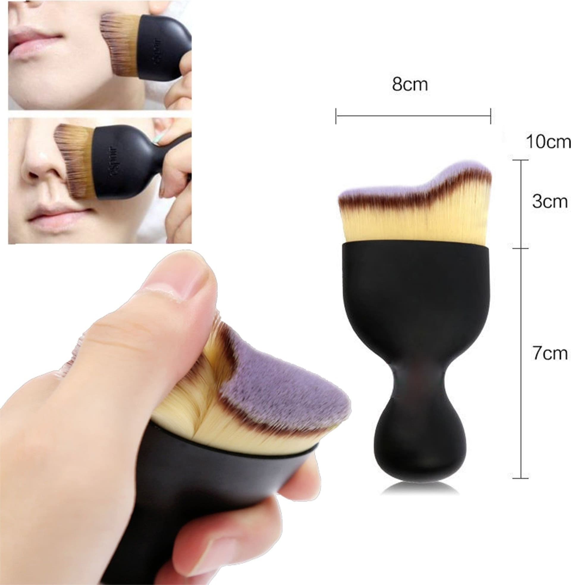 PENNELLO CURVO SETOLE FOLTE MORBIDE TRUCCO MAKE UP MINERALE CIPRIA FARD BLUSH - 4