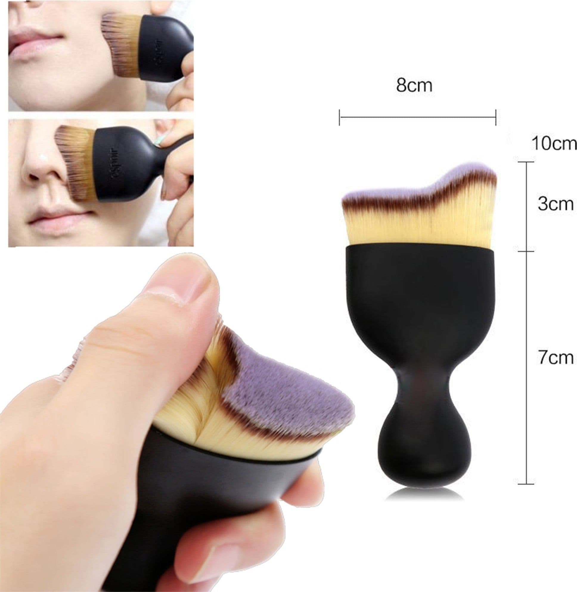 PENNELLO CURVO SETOLE FOLTE MORBIDE TRUCCO MAKE UP MINERALE CIPRIA FARD BLUSH - 4