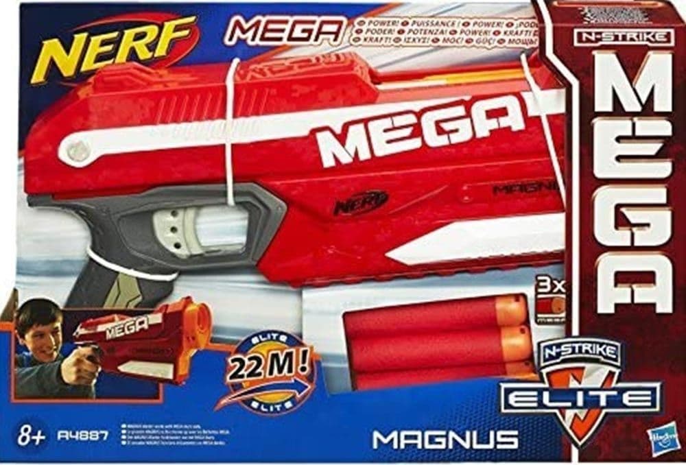 PISTOLA N-STRIKE ELITE MEGA MAGNUS GIOCATTOLO BAMBINI 3 COLPI MUNIZIONI - 3