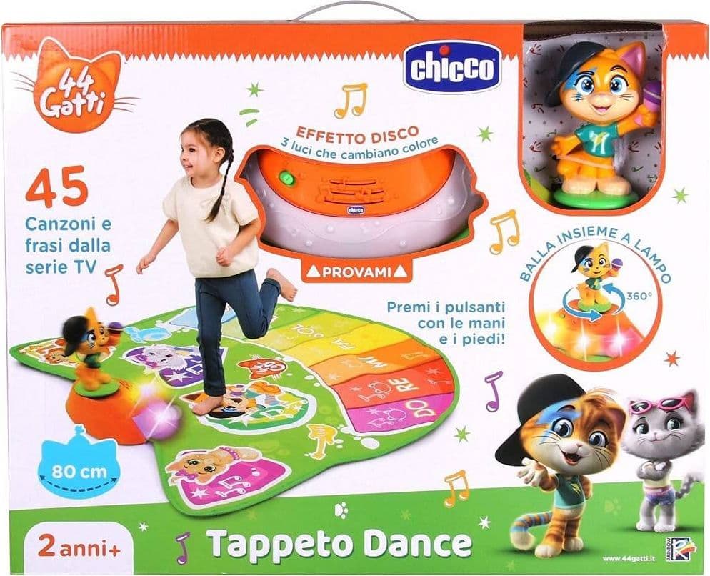 GIOCO TAPPETO DANCE MUSICALE MORBIDO 44 GATTI CON SUONI E LUCI RGB +2 4 ANNI - 4