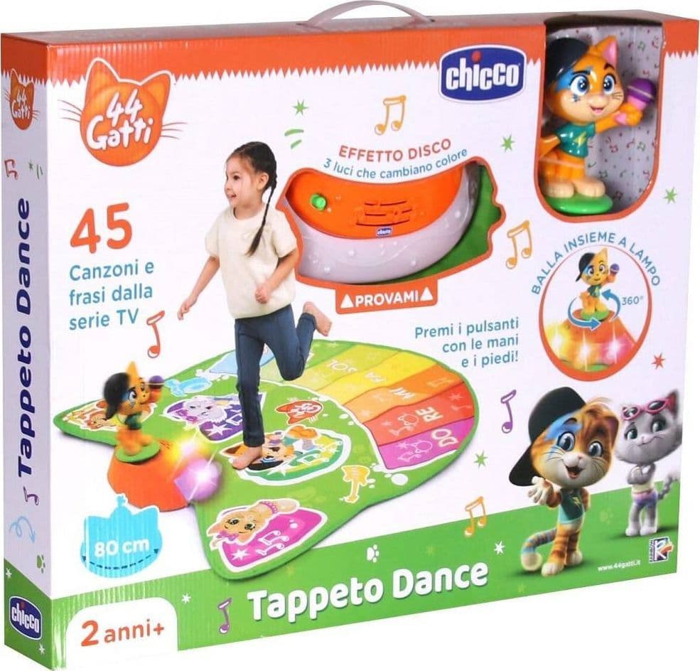 GIOCO TAPPETO DANCE MUSICALE MORBIDO 44 GATTI CON SUONI E LUCI RGB +2 4 ANNI - 5