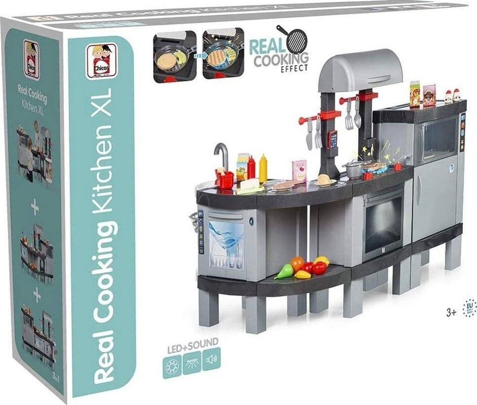 CUCINA GIOCATTOLO PER BAMBINI COOKING XL MODULABILE CON CIBI CHE CAMBIANO COLORE - 4
