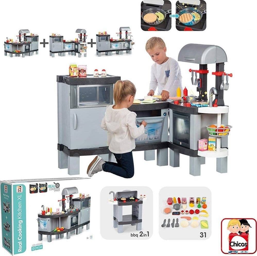 CUCINA GIOCATTOLO PER BAMBINI COOKING XL MODULABILE CON CIBI CHE CAMBIANO COLORE - 5