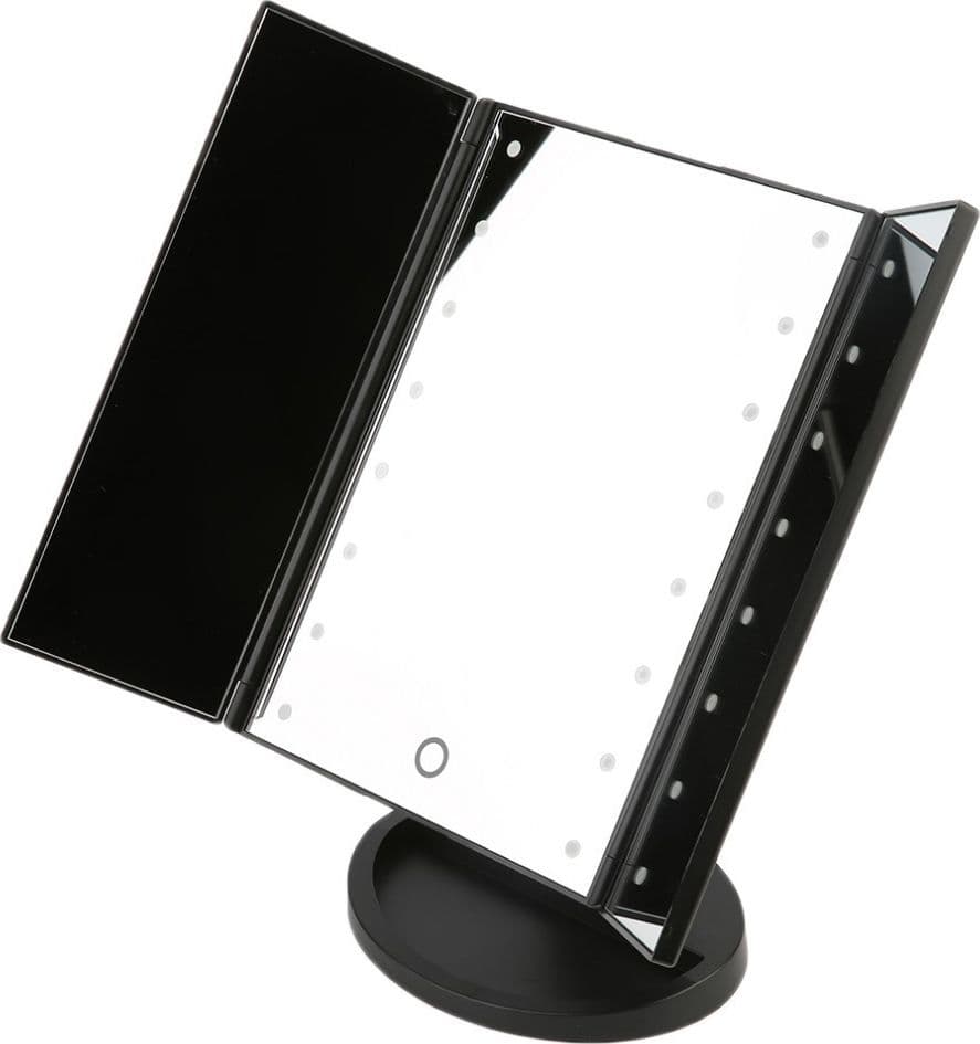 SPECCHIO DA TRUCCO ILLUMINATO 22 LED PORTATILE 4 SPECCHI MAKE UP 1X 2X 3X 180° - 3