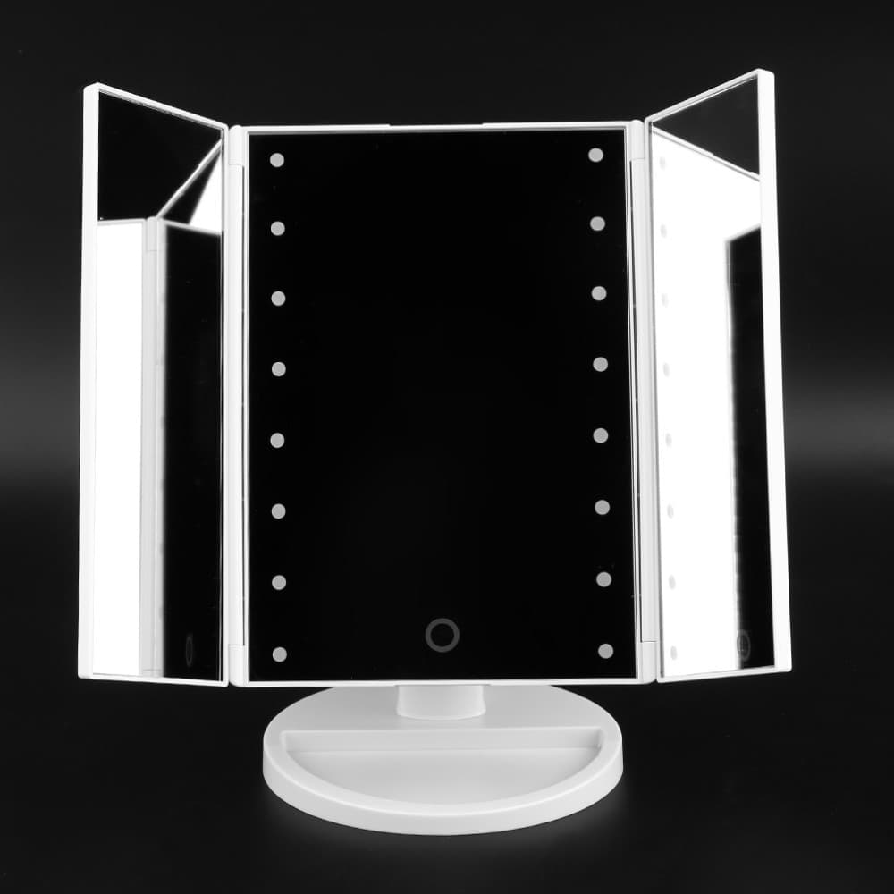 SPECCHIO DA TRUCCO ILLUMINATO 22 LED PORTATILE 4 SPECCHI MAKE UP 1X 2X 3X 180° - 9