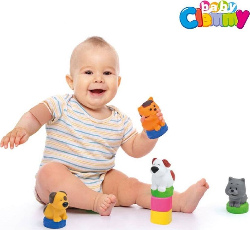 BABY CLEMMY HAPPY ANIMALS GIOCATTOLI PER L'INFANZIA MATTONCINI COLORATI ANIMALI - 3