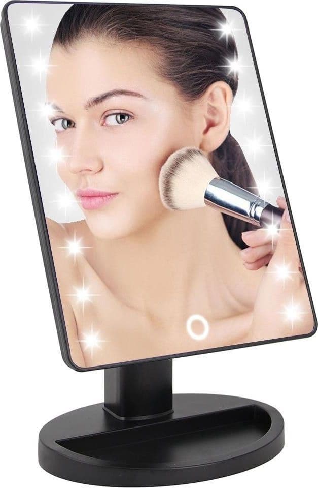 SPECCHIO DA TRUCCO ILLUMINATO 16 LED PORTATILE MAKE UP COSMETICO CAMERINO - 2