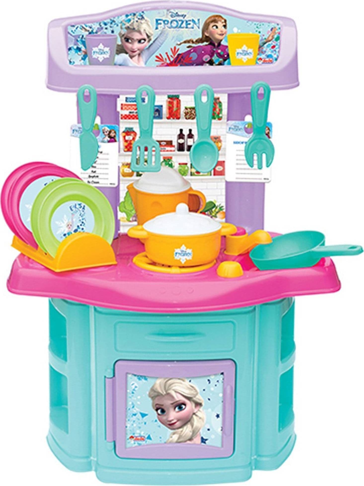 CUCINA GIOCATTOLO FROZEN BAMBINI FORNO E FORNELLO ACCESSORIATA CON 21 ACCESSORI