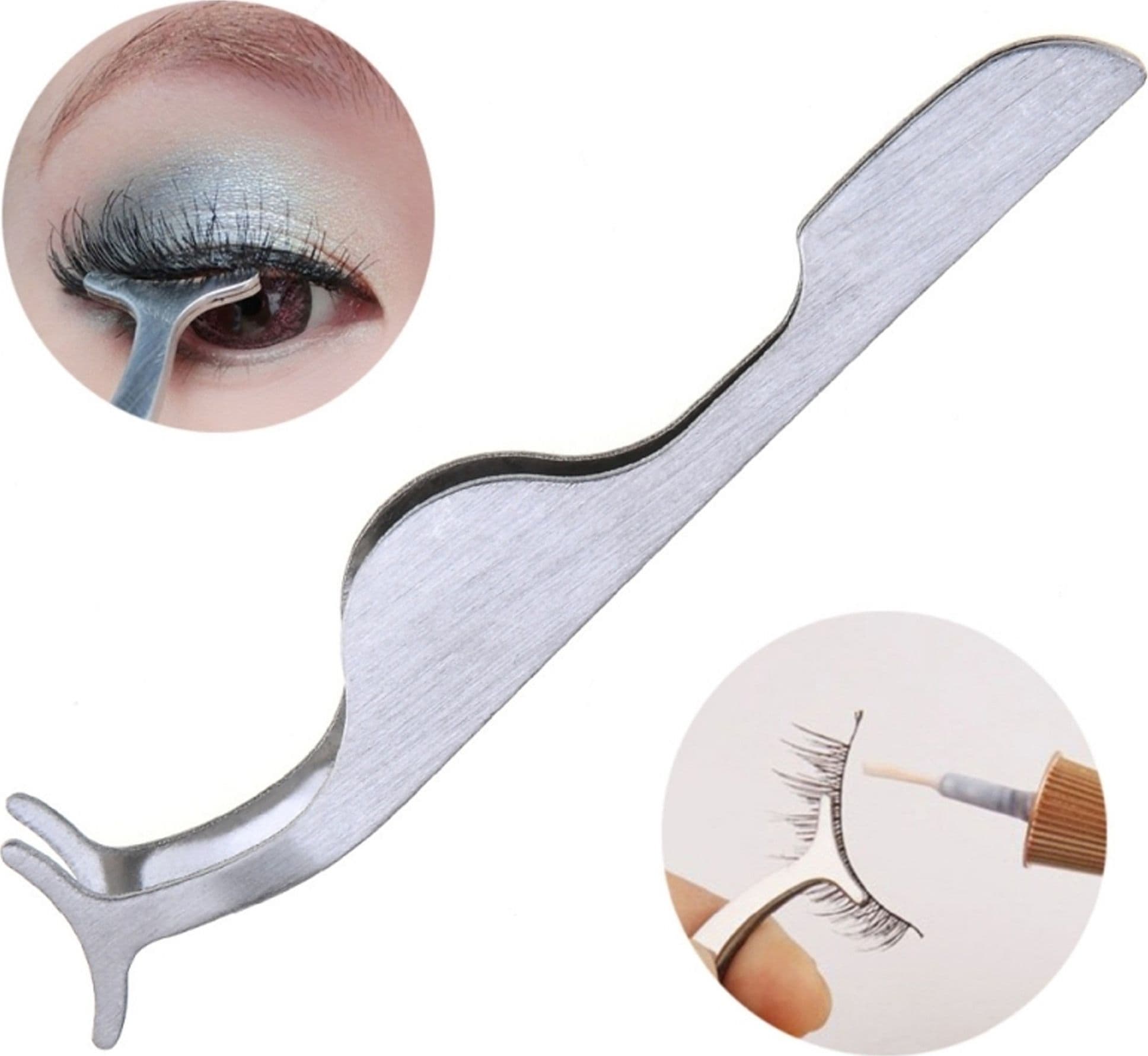 PINZETTA APPLICATORE IN ACCIAIO CLIP RIMOZIONE CIGLIA FINTE CURVA LASH EXTENSION