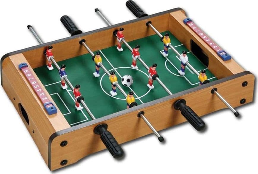MINI CALCETTO TAVOLO CALCIO BALILLA LEGNO BILIARDINO GIOCO BAMBINO 10X50X30CM 237402 - 2