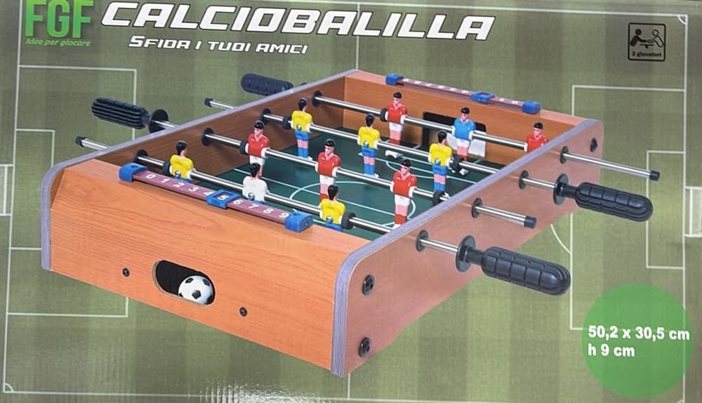 MINI CALCETTO TAVOLO CALCIO BALILLA LEGNO BILIARDINO GIOCO BAMBINO 10X50X30CM 237402 - 3