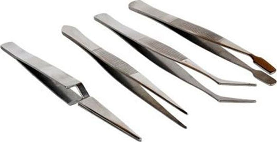 SET 4 PINZETTE IN ACCAIO INOSSIDABILE PER SOPRACIGLIE SOPRA CIGLIE MACKUP BEAUTY - 2