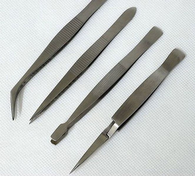 SET 4 PINZETTE IN ACCAIO INOSSIDABILE PER SOPRACIGLIE SOPRA CIGLIE MACKUP BEAUTY - 4