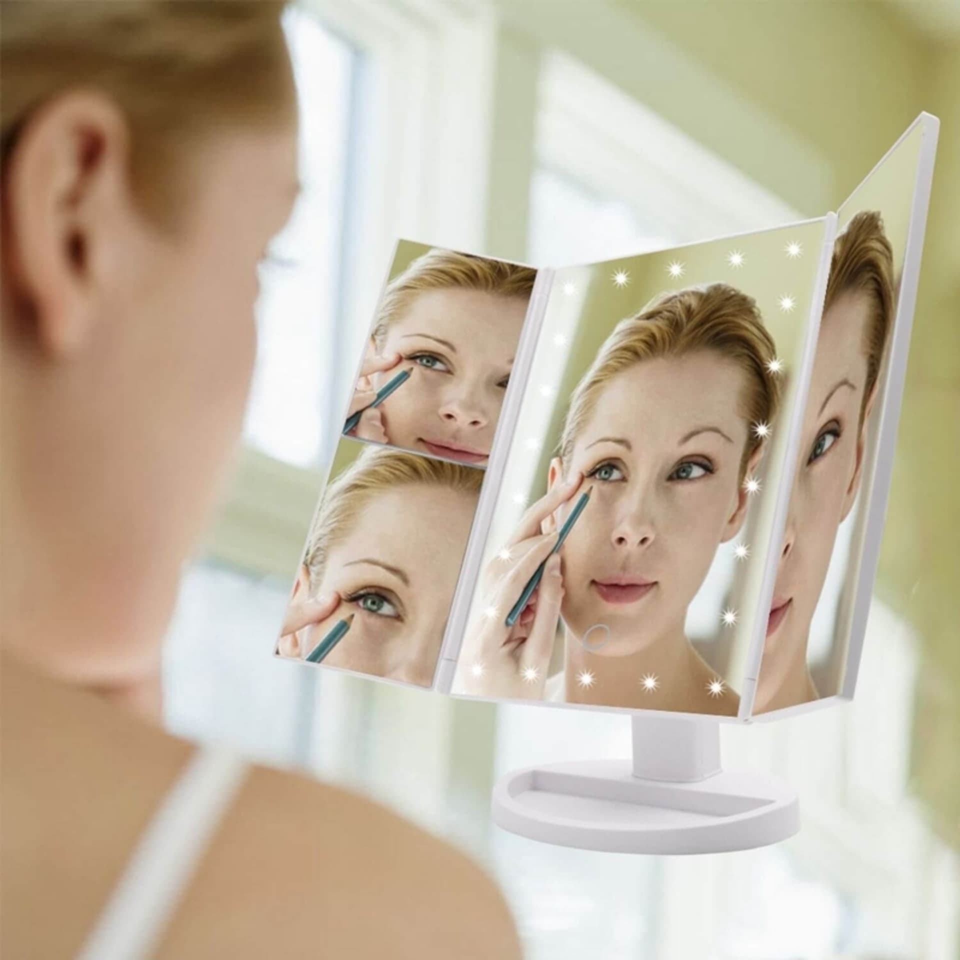 SPECCHIO ORIENTABILE 360 GRADI TOUCH SCREEN TAVOLO 2 INGRANDIMENTI BAGNO MAKE UP - 2