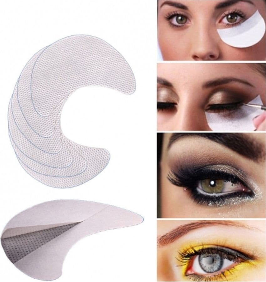 50 GUIDA PADS PATCH OCCHI ADESIVO DISCHETTI PER EYELINER OMBRETTO GATTO MAKE UP