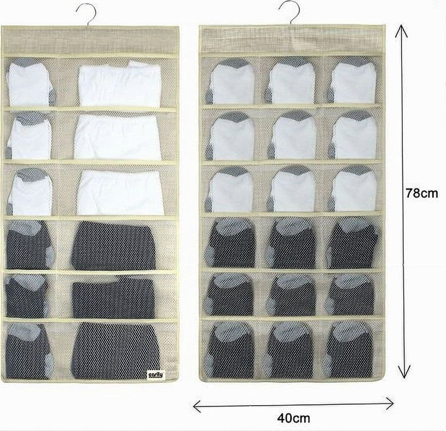PORTA OGGETTI ORGANIZER A SOSPENSIONE CON 12-18 TASCHE TESSUTO 40 X 78 CM 69730 - 3