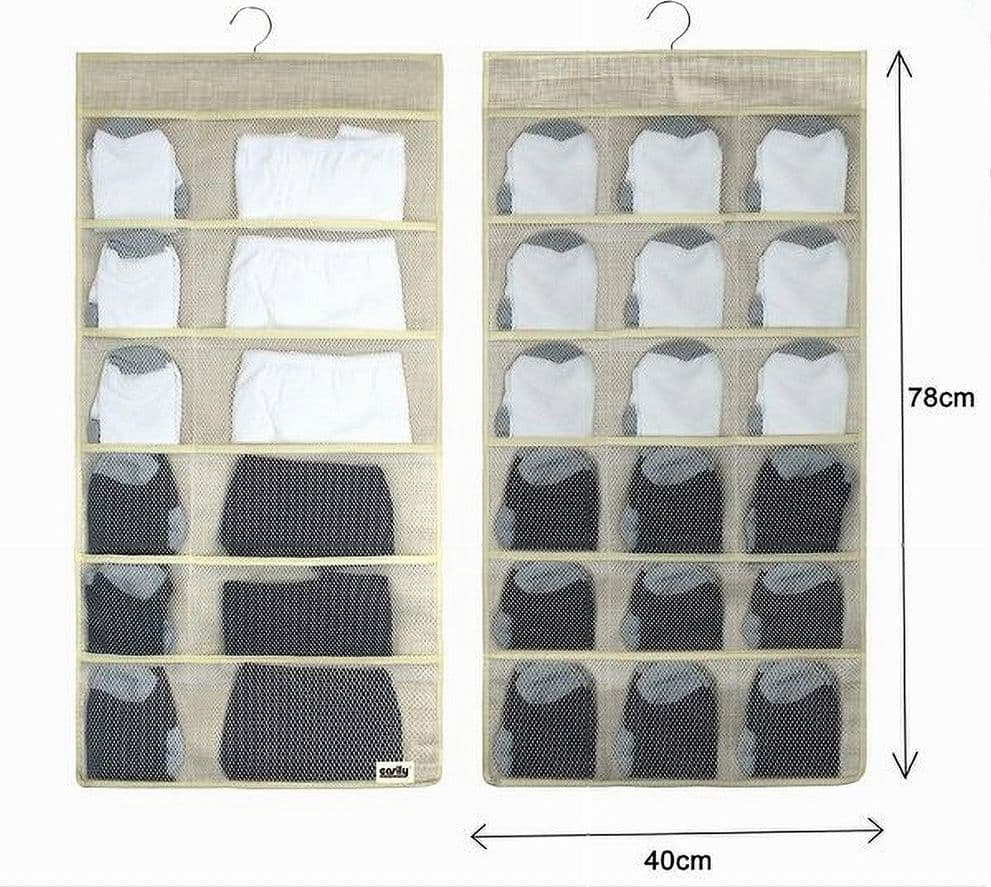 PORTA OGGETTI ORGANIZER A SOSPENSIONE CON 12-18 TASCHE TESSUTO 40 X 78 CM 69730 - 3