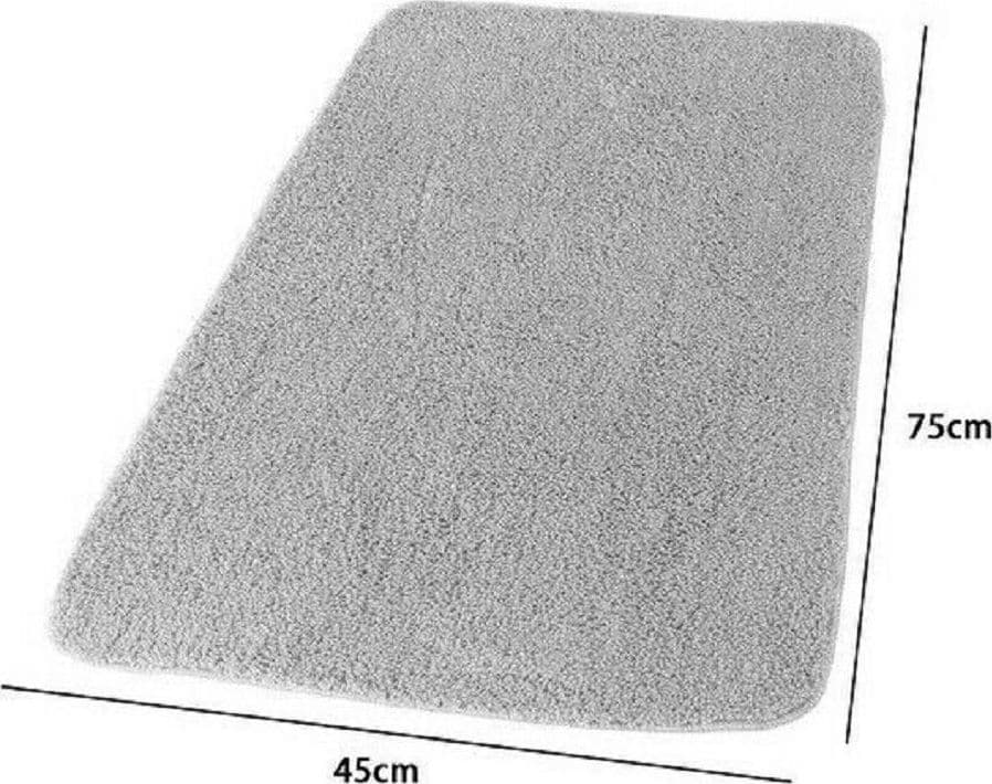 TAPPETO TAPPETINO PER BAGNO ARREDO CASA 45 X 75CM COLORE GRIGIO IN TESSUTO 69864 - 2