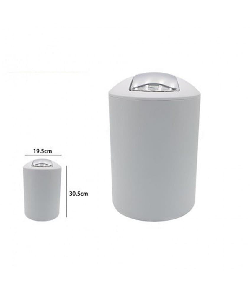 CESTINO PATTUMIERA ARREDO DA BAGNO IN PLASTICA GRIGIO 19.5 X 30.5 CM 69863 - 2