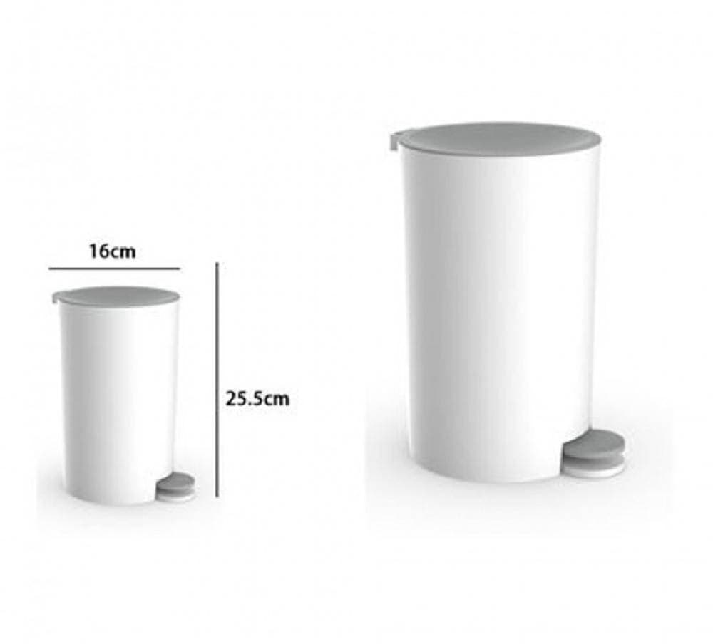 CESTINO PATTUMIERA ARREDO DA BAGNO BIANCO GRIGIO IN PLASTICA 16 X 25.5 CM 69851 - 2