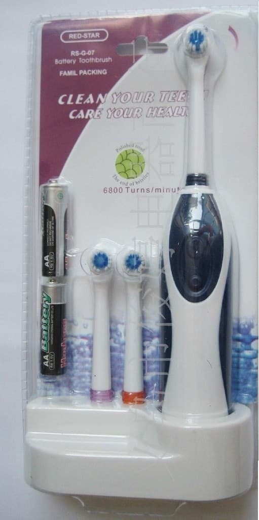 SPAZZOLINO PER DENTI ELETTRICO CON TESTINE INTERCAMBIABILI CORPO IMPERMEABILE - 6