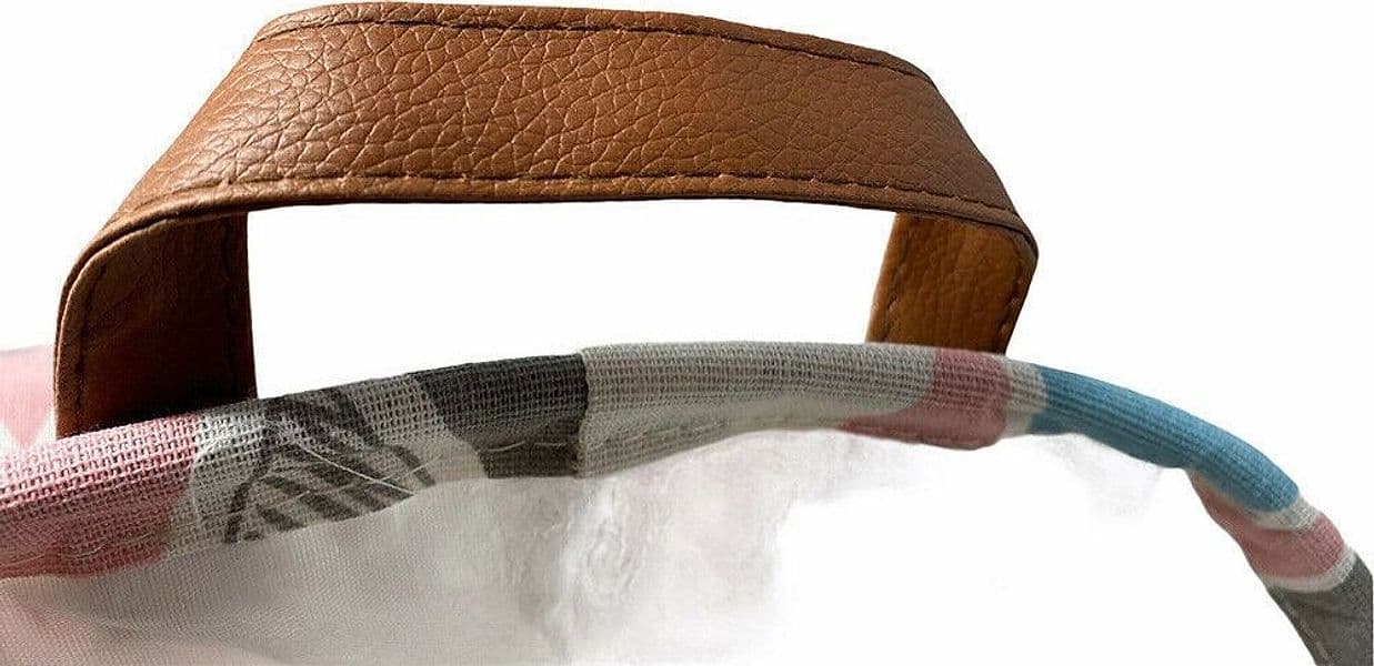 CESTO SACCO PORTABIANCHERIA BAGNO PIEGHEVOLE CON MANICI IN TESSUTO ROMBI 10523 - 3