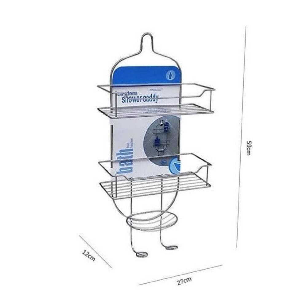 MENSOLA ORGANIZER PER BAGNO DOCCIA A 3 LIVELLI RIPIANI APPENDINI CROMATO 52715 - 2