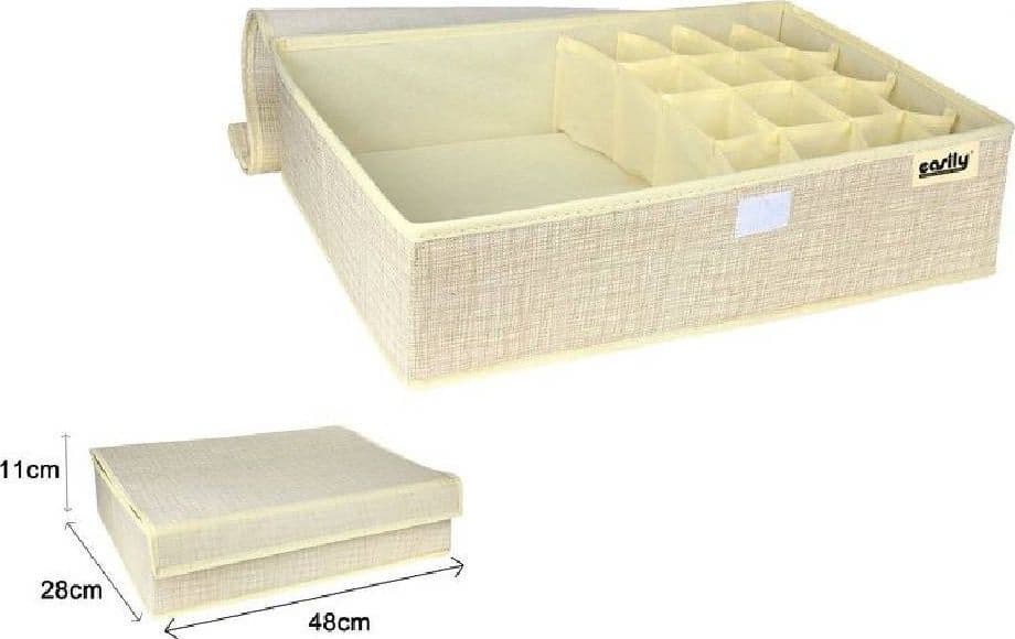 PORTA OGGETTI TESSUTO ORGANIZER CONTENITORE BIANCHERIA 17 POSTI 48X28X11CM 69722 - 3
