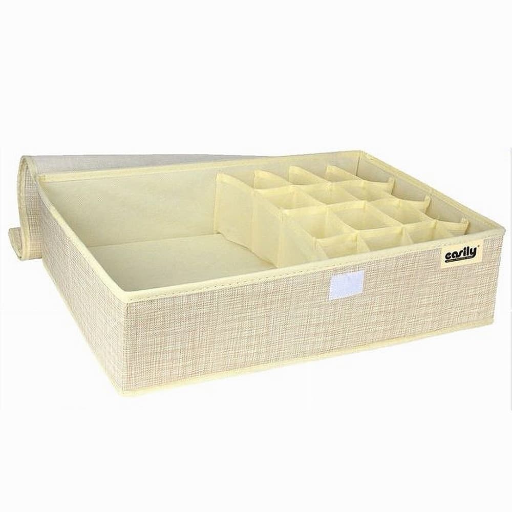 PORTA OGGETTI TESSUTO ORGANIZER CONTENITORE BIANCHERIA 17 POSTI 48X28X11CM 69722 - 4