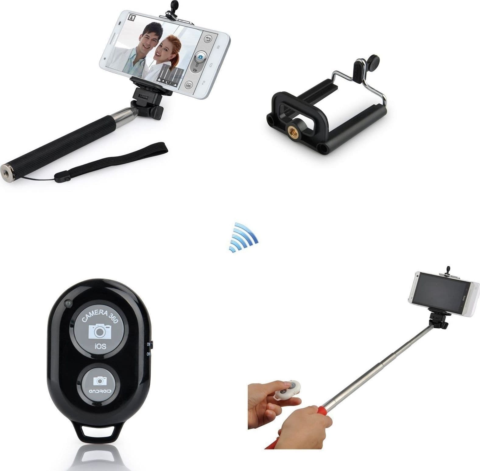 BASTONE PER SELFIE MONOPIEDE PER SMARTPHONE CELLULARE CON TELECOMANDO