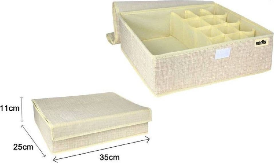PORTAOGGETTI TESSUTO ORGANIZER CONTENITORE BIANCHERIA 13 POSTI 35X25X11CM 69721 - 3