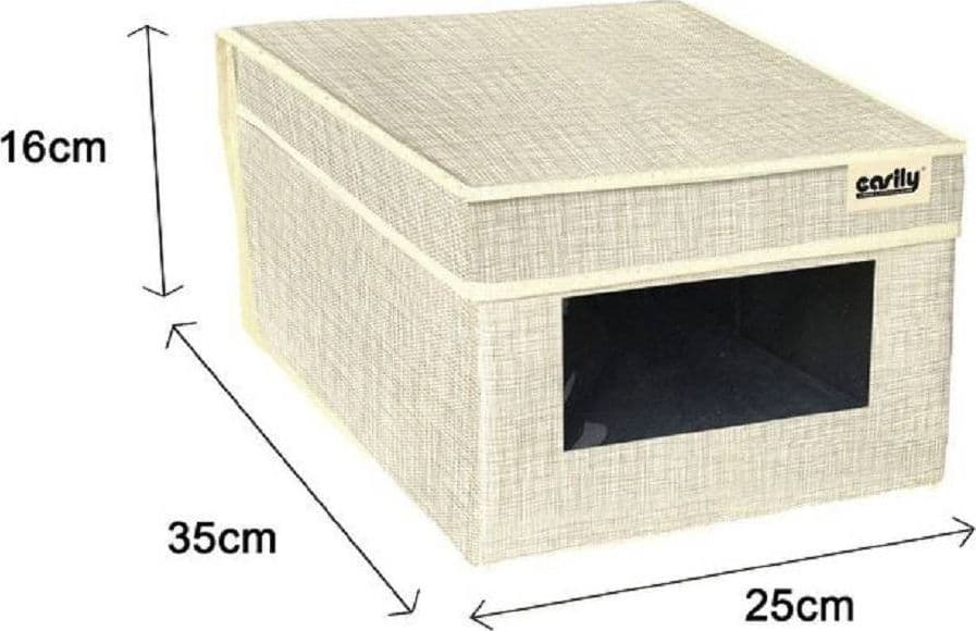 SCATOLA PORTA DOCUMENTI UFFICIO BOX ORGANIZER PORTATUTTO 25X35X16CM GRIGIO 69690 - 4