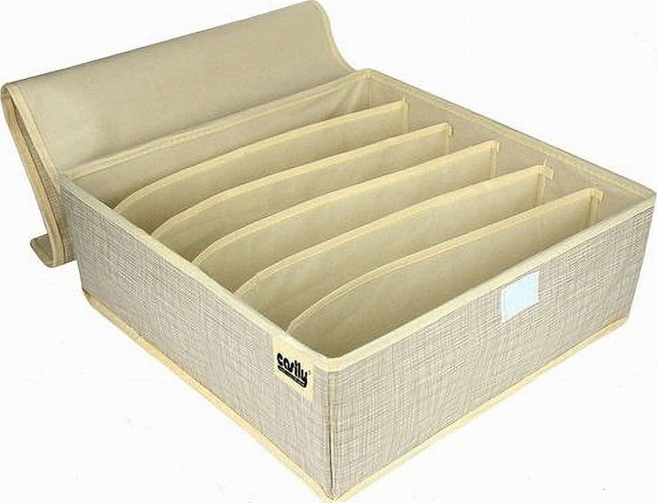 PORTAOGGETTI TESSUTO ORGANIZER CONTENITORE BIANCHERIA 6 POSTI 32X32X12 CM 69716 - 4