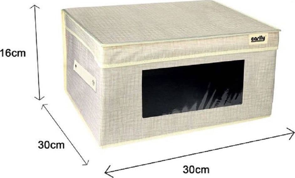 BOX SCATOLA SALVASPAZIO PORTATUTTO CONTENITORE ORGANIZER 30X30X16CM GRIGIO 69698 - 3