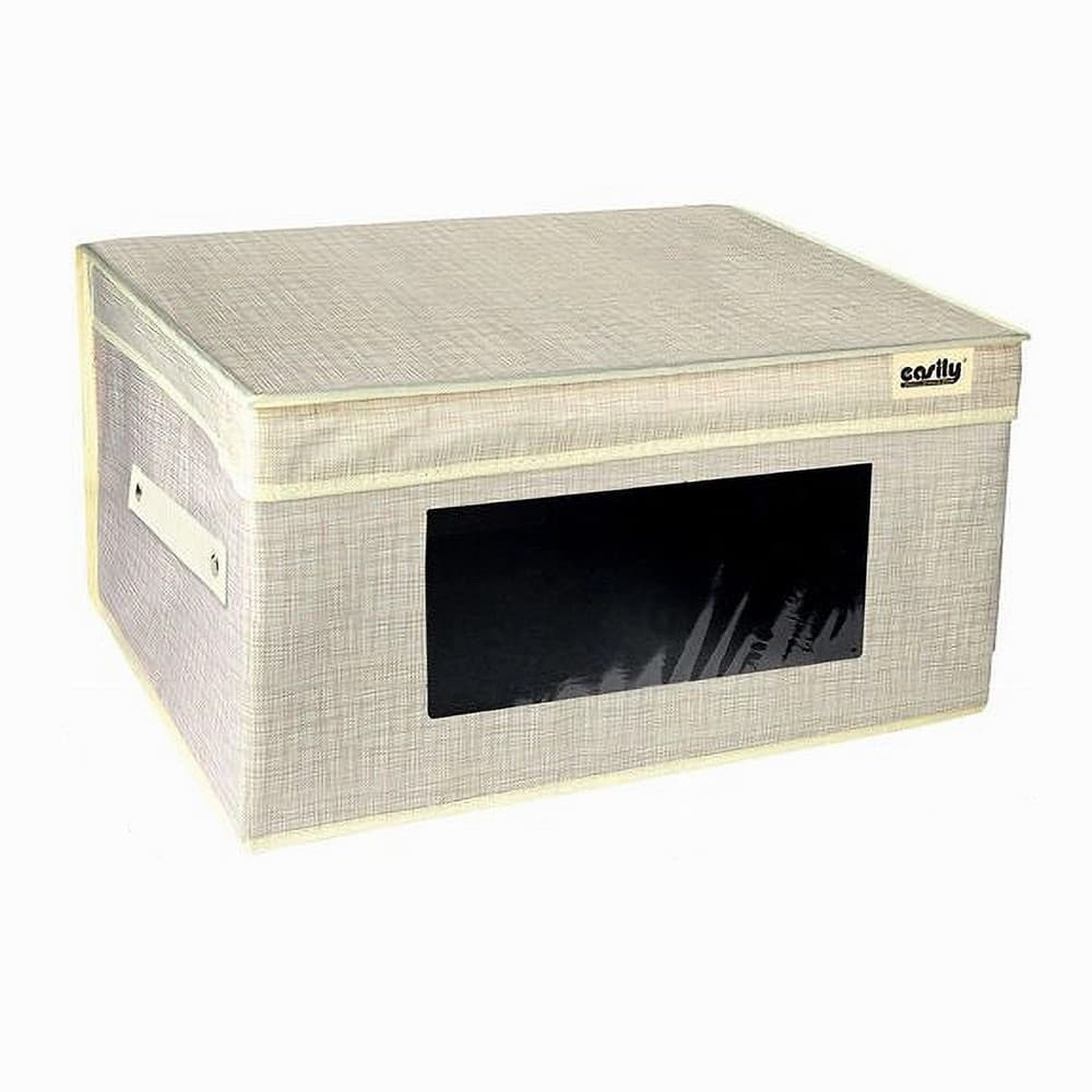 BOX SCATOLA SALVASPAZIO PORTATUTTO CONTENITORE ORGANIZER 30X30X16CM GRIGIO 69698 - 4