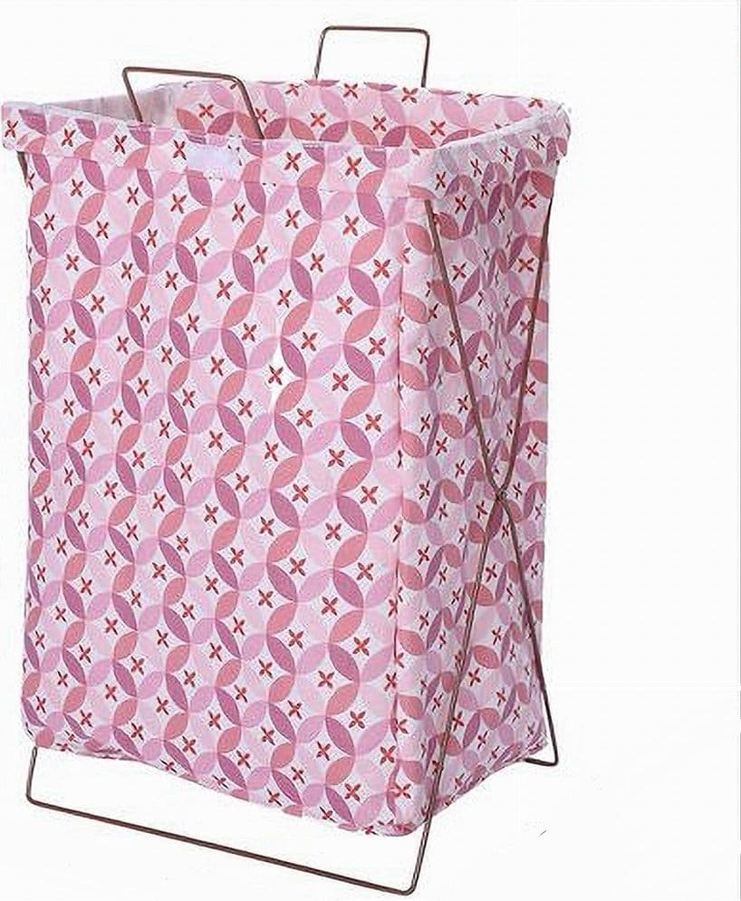 CESTO CONTENITORE PORTA BIANCHERIA PIEGHEVOLE PANNI SPORCHI BAGNO 79213 ROSA - 2