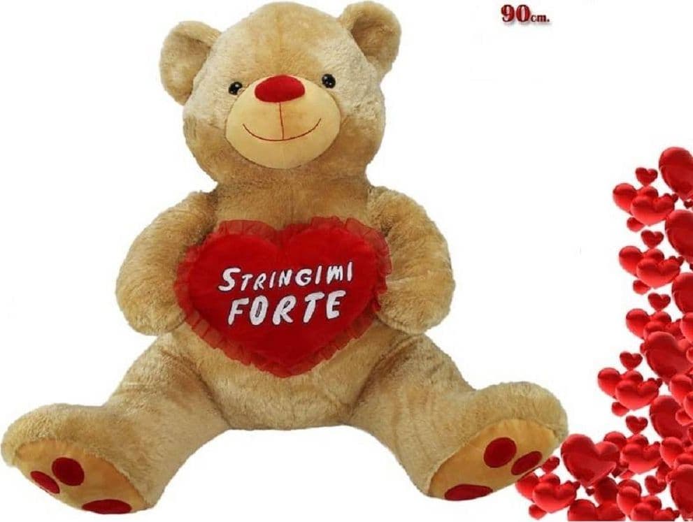 ORSO PELUCHE 90 CM CON CUORE STRINGIMI FORTE ORSACCHIOTTO SAN VALENTINO 96255 - 2