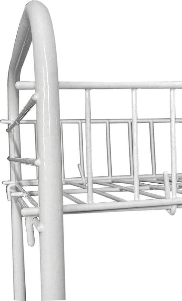 MOBILETTO IN METALLO PORTA OGGETTI 2 RIPIANI BIANCO SCAFFALE BAGNO 32X36CM 52530 - 4