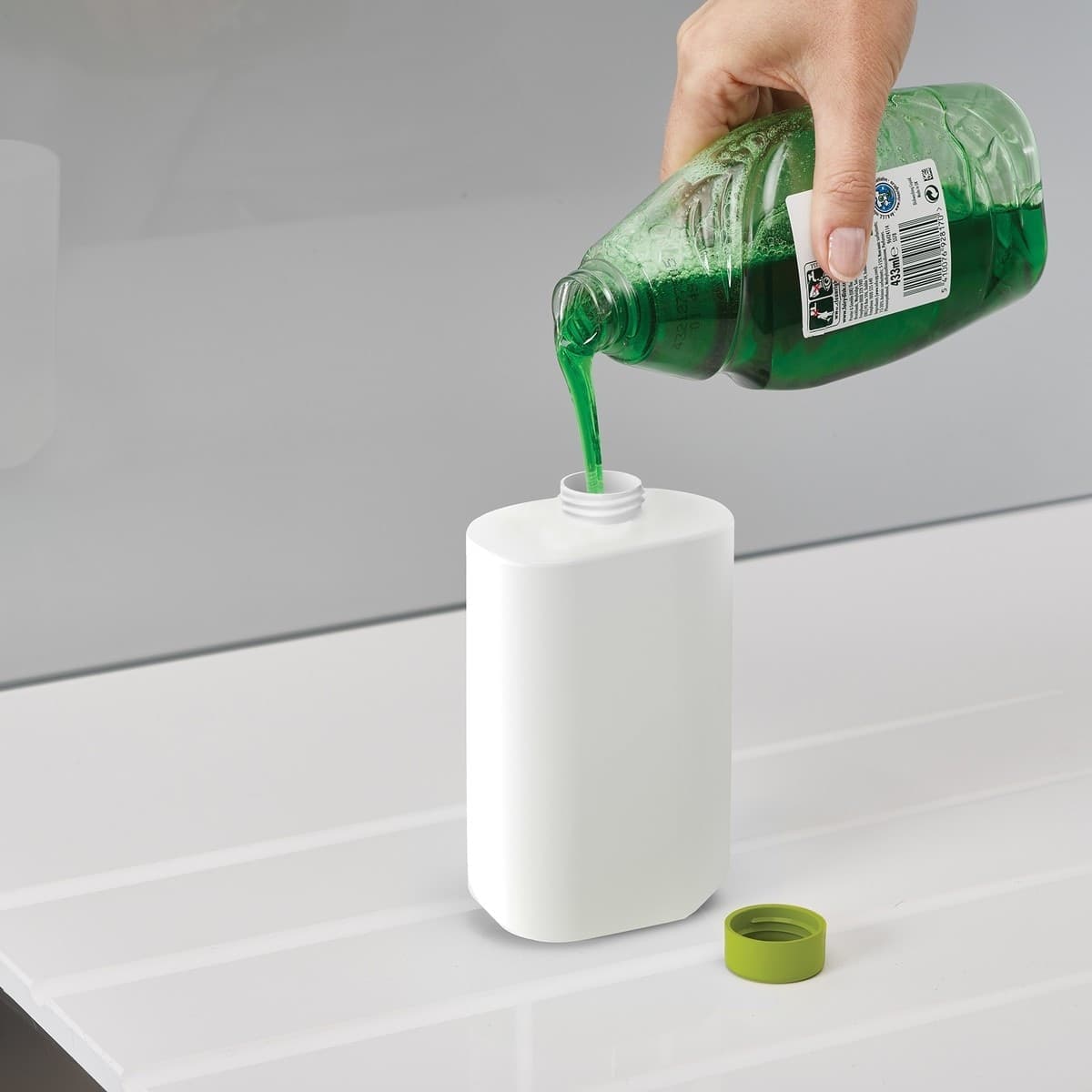 SET ORGANIZER PER LAVELLO DISPENSER DI SAPONE LIQUIDO + BOTTIGLIA + CONTENITORE - 2