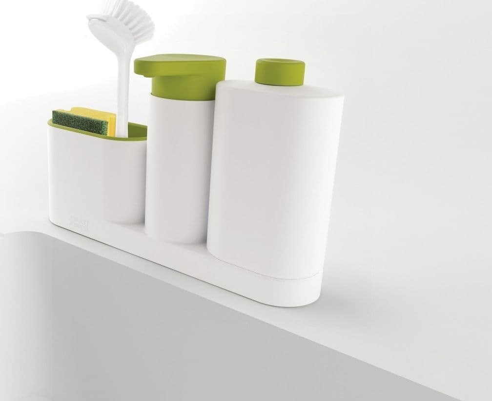 SET ORGANIZER PER LAVELLO DISPENSER DI SAPONE LIQUIDO + BOTTIGLIA + CONTENITORE - 3