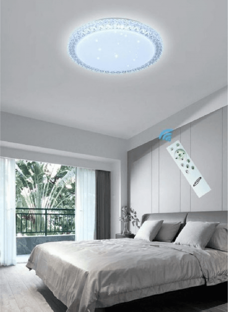 PLAFONIERA LED 60 W LAMPADARIO SOFFITTO SMART DIMMERABILE EFFETTO CRISTALLO – Bianco Freddo – TrAdE Shop Traesio – moderno